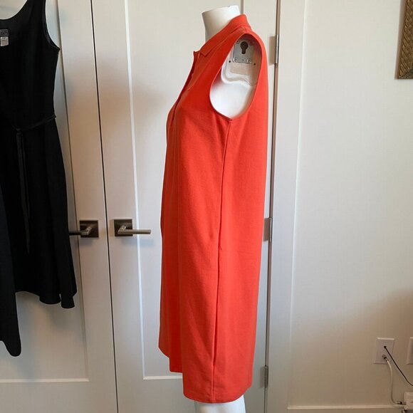 Lacoste Modern Sporty Sleeveless 100% Cotton Polo Dress Orange Sz 40 NWOT - Picture 4 of 12